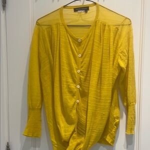 Yoshi Kondo Cotton Yellow Wrap Style Knit Top🐑